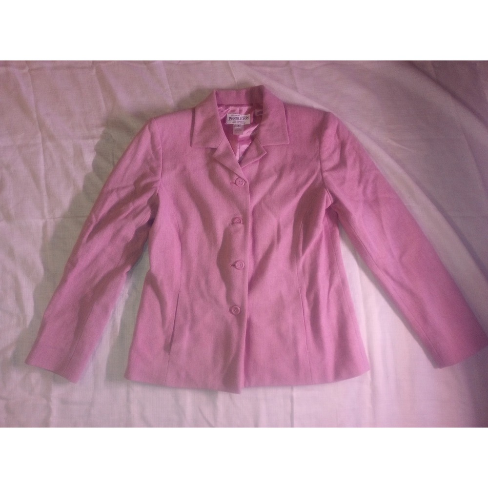 Pendleton Wool USA Pink Blazer- Jacket Vtg Size 9 (4 Button‎ Front)